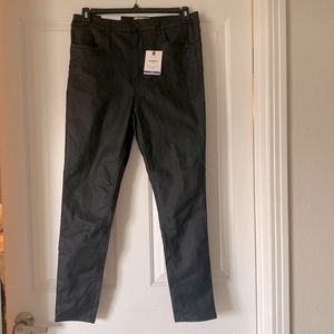 Black leather feel, Jenna skinny black jeans